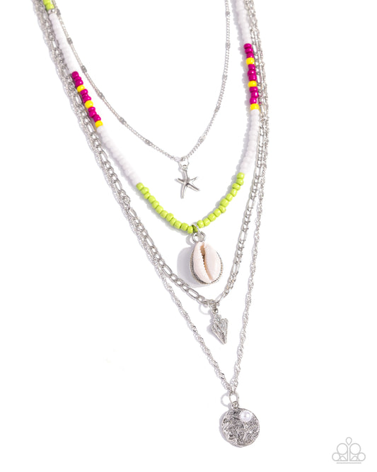 Oceanic Obligato - Silver w/Multi Necklace
