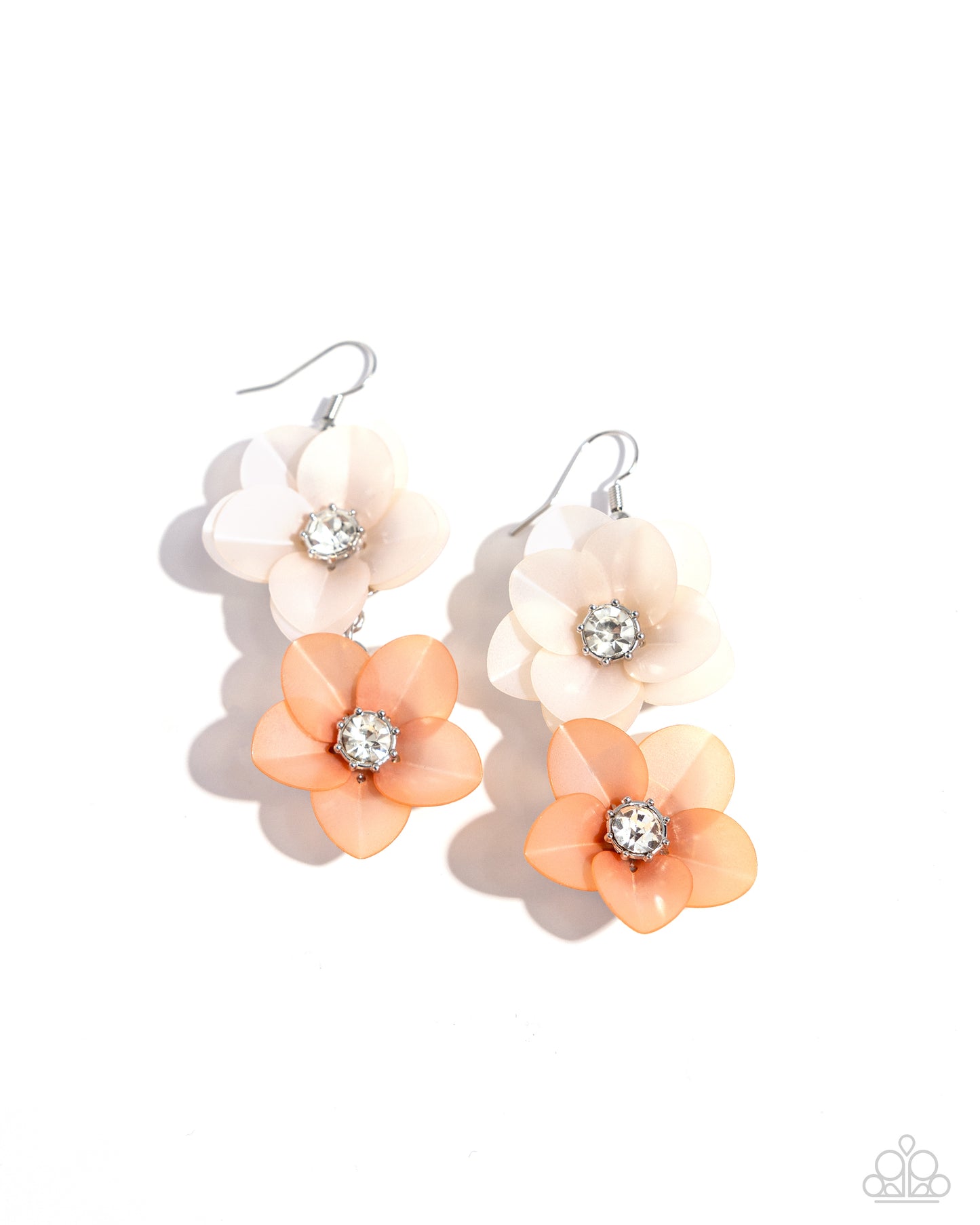 Fairy Tale Florals - Flower Earrings - Cream & Orange