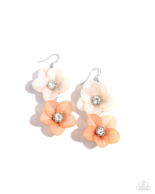 Fairy Tale Florals - Flower Earrings - Cream & Orange