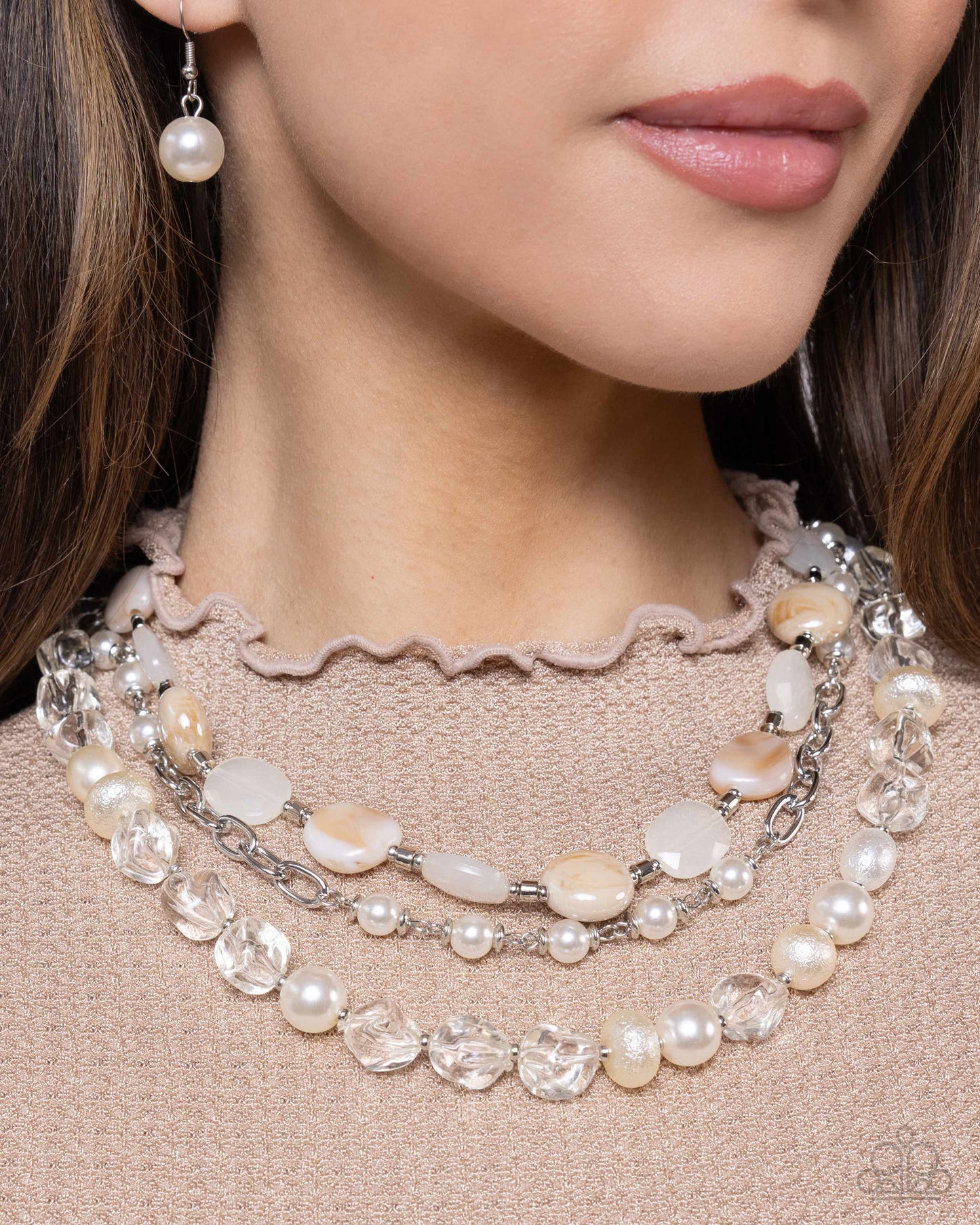 Essential Elegance - Silver w/White Necklace