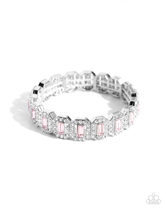 Gasp-Worthy Glitter - Silver w/Pink Bracelet