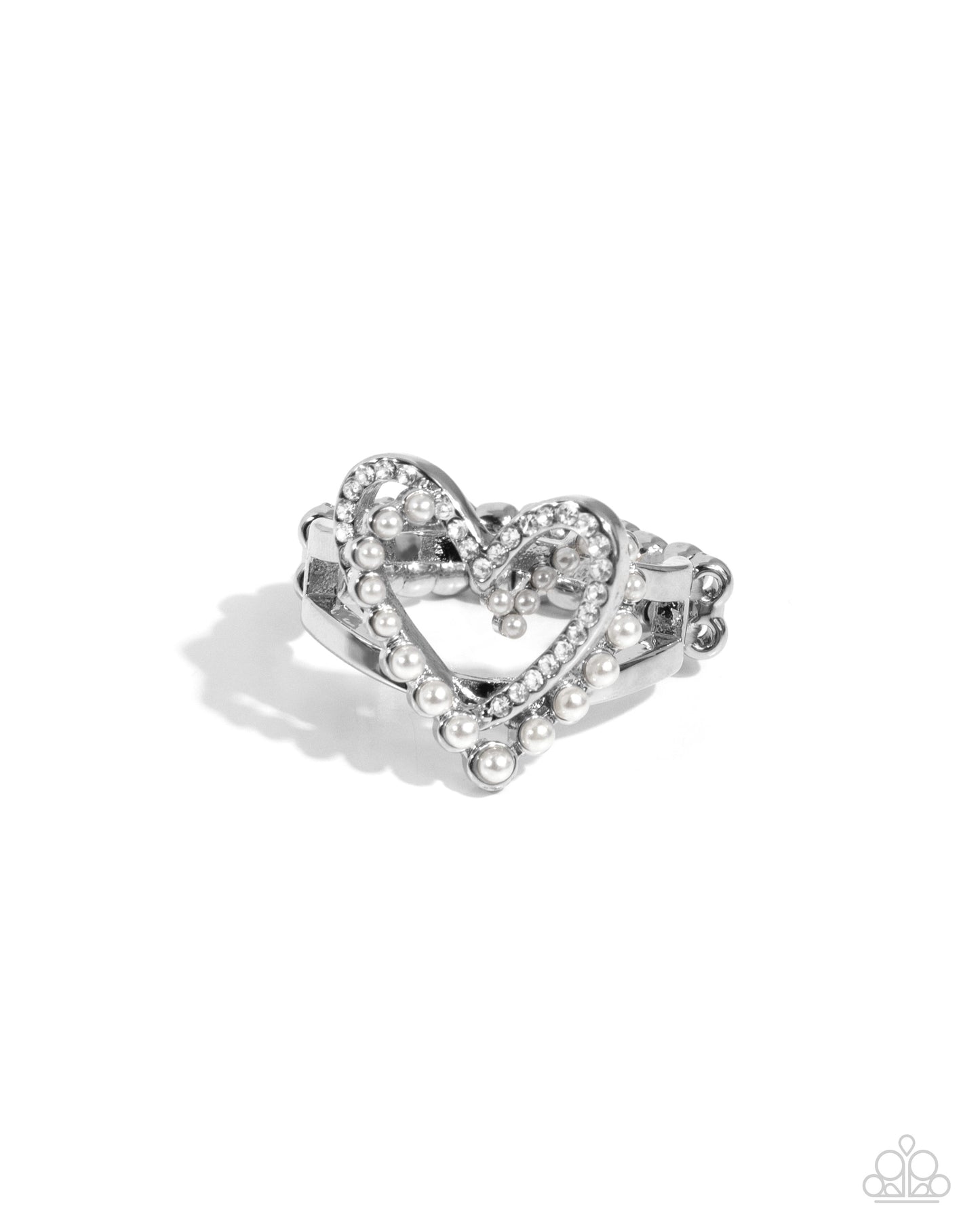 Just a Crush - Sliver w/White Pearls Ring