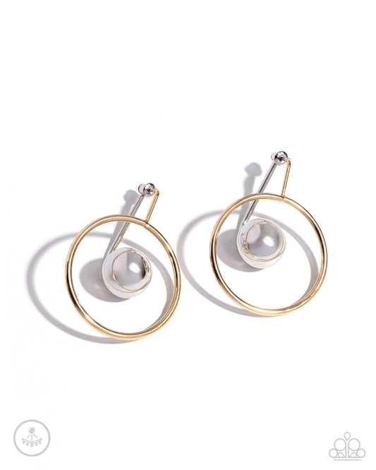 Boldly Balanced - Silver and Gold Earrings