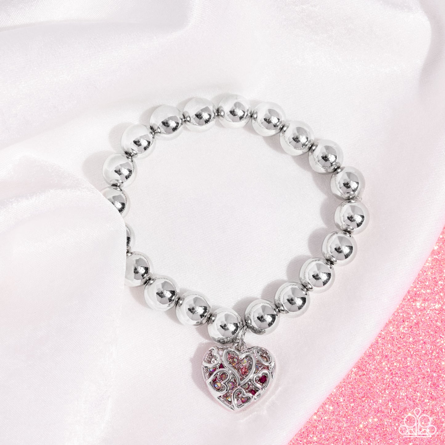 Fleeting Filigree -  Silver w/Pink Bracelet