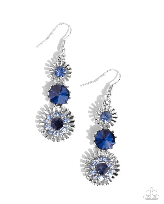 Dedicated Dalliance - Silver w/Blue Gems Earrings