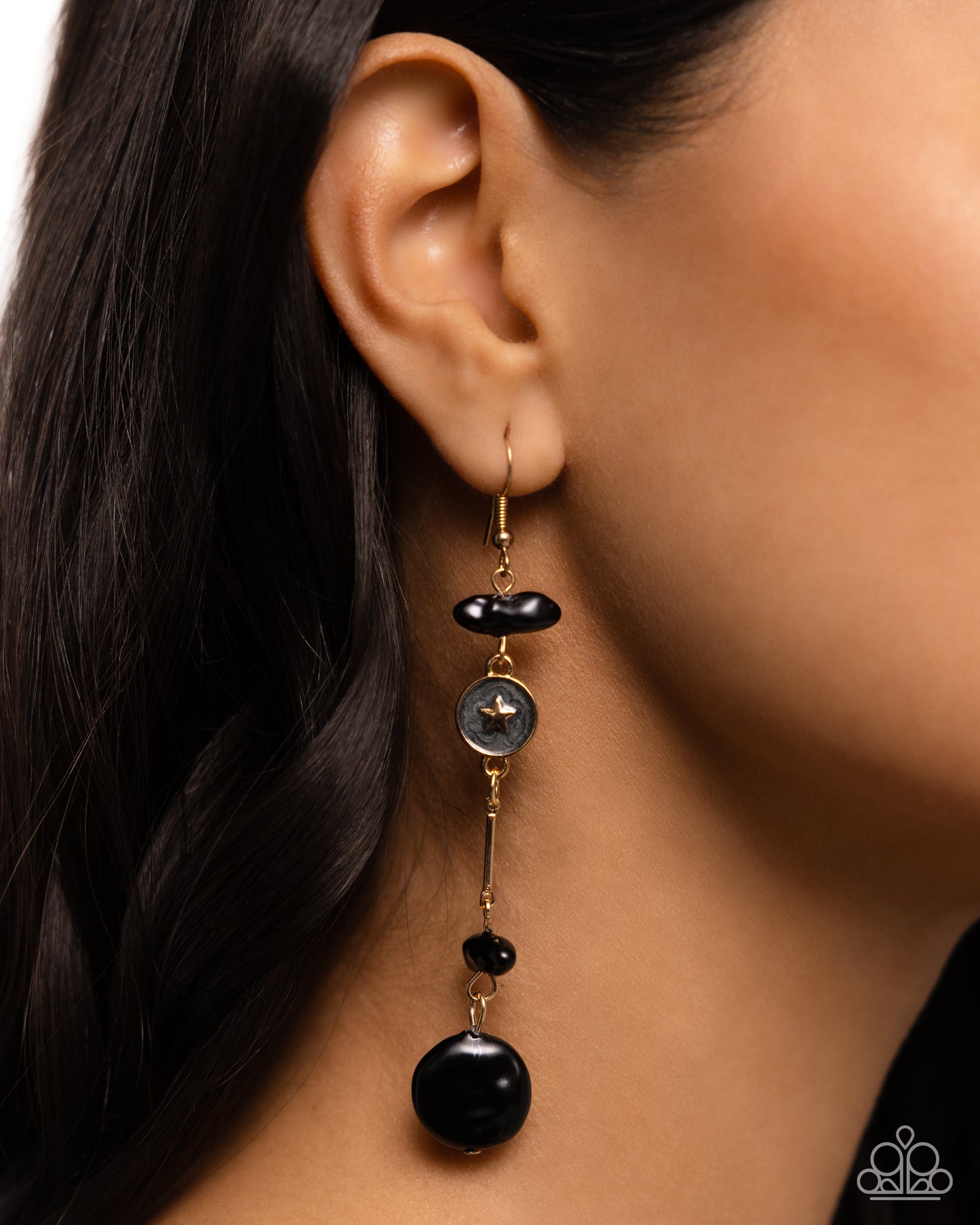 Blissful Balance - Gold w/Black Earrings
