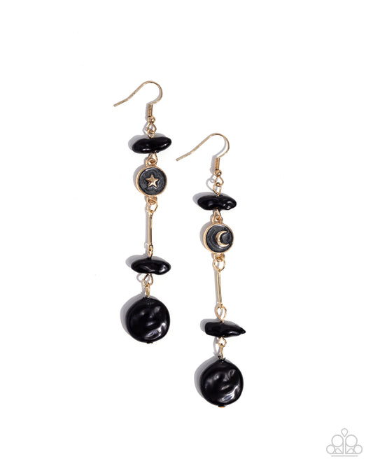 Blissful Balance - Gold w/Black Earrings