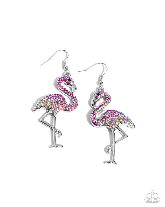 Flamingo Flourish - Pink Earrings