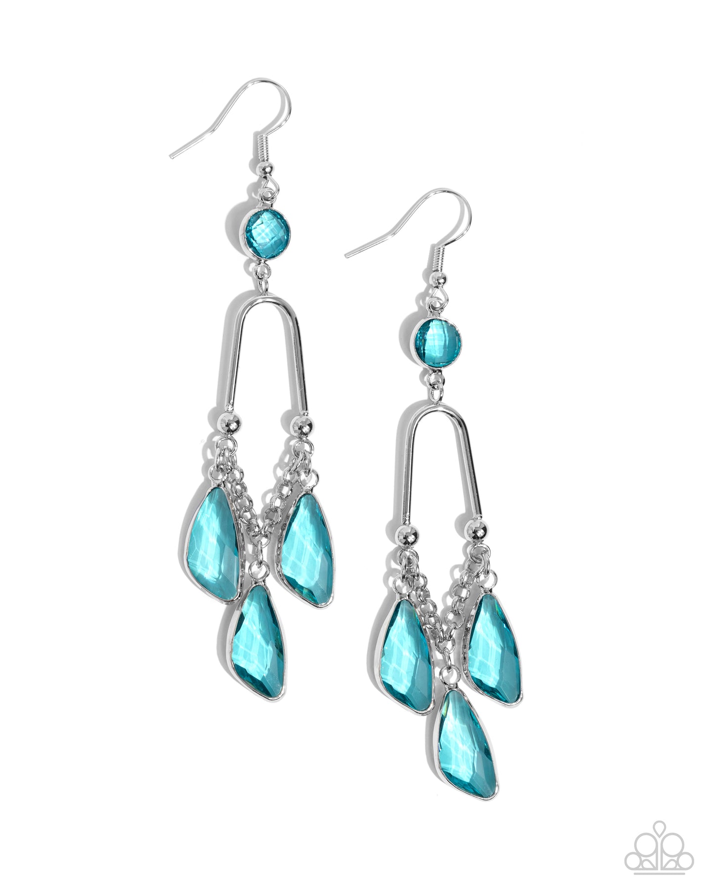 Winged Wardrobe - Silver Blue Earrings