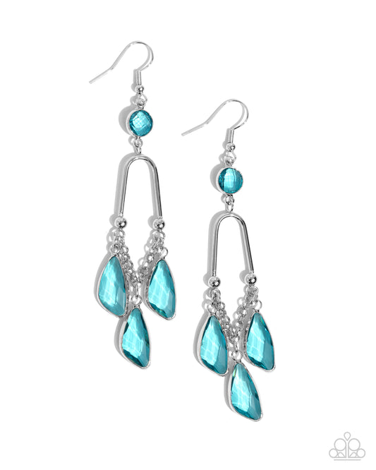 Winged Wardrobe - Silver Blue Earrings