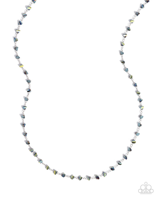 Chiseled Candidate - Silver w/Blue Necklace