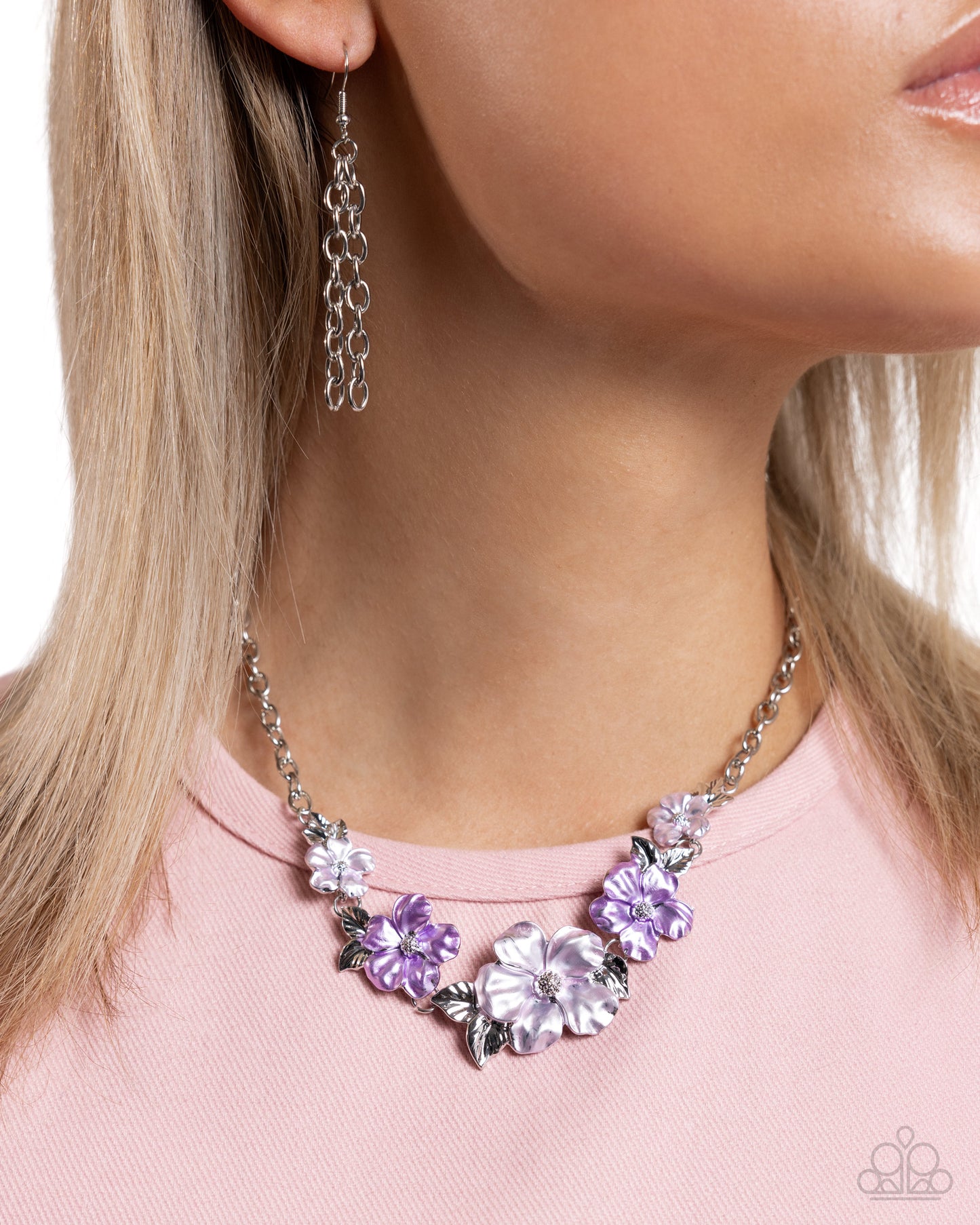 Bouquet Brilliance - Silver w/Purple Necklace