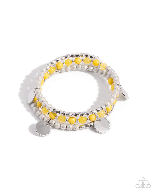 Boundless Beaches - Silver w/Yellow Bracelet