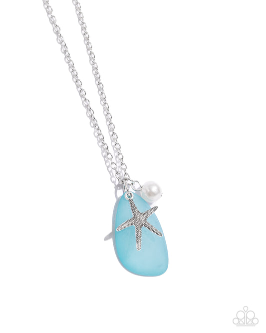 Sea Glass Stash - Silver w/Blue Necklace