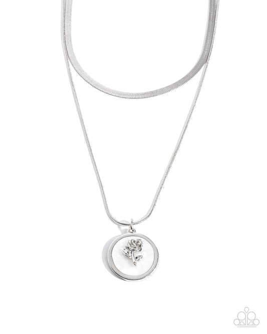Garden Gallery - Silver w/White Necklace