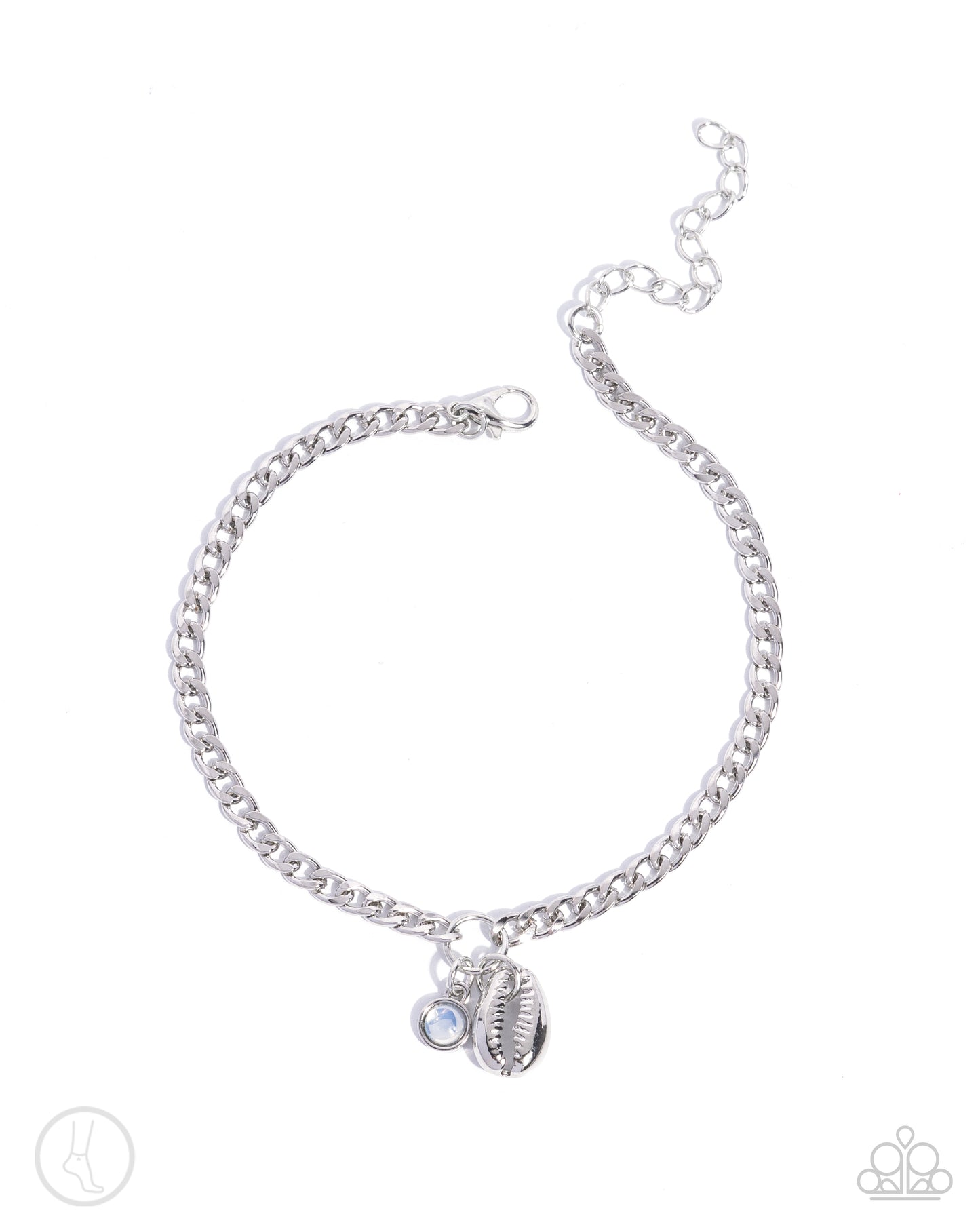 Conch Comeback - Silver w/White Anklet