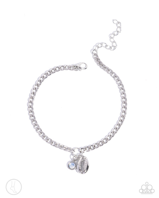 Conch Comeback - Silver w/White Anklet