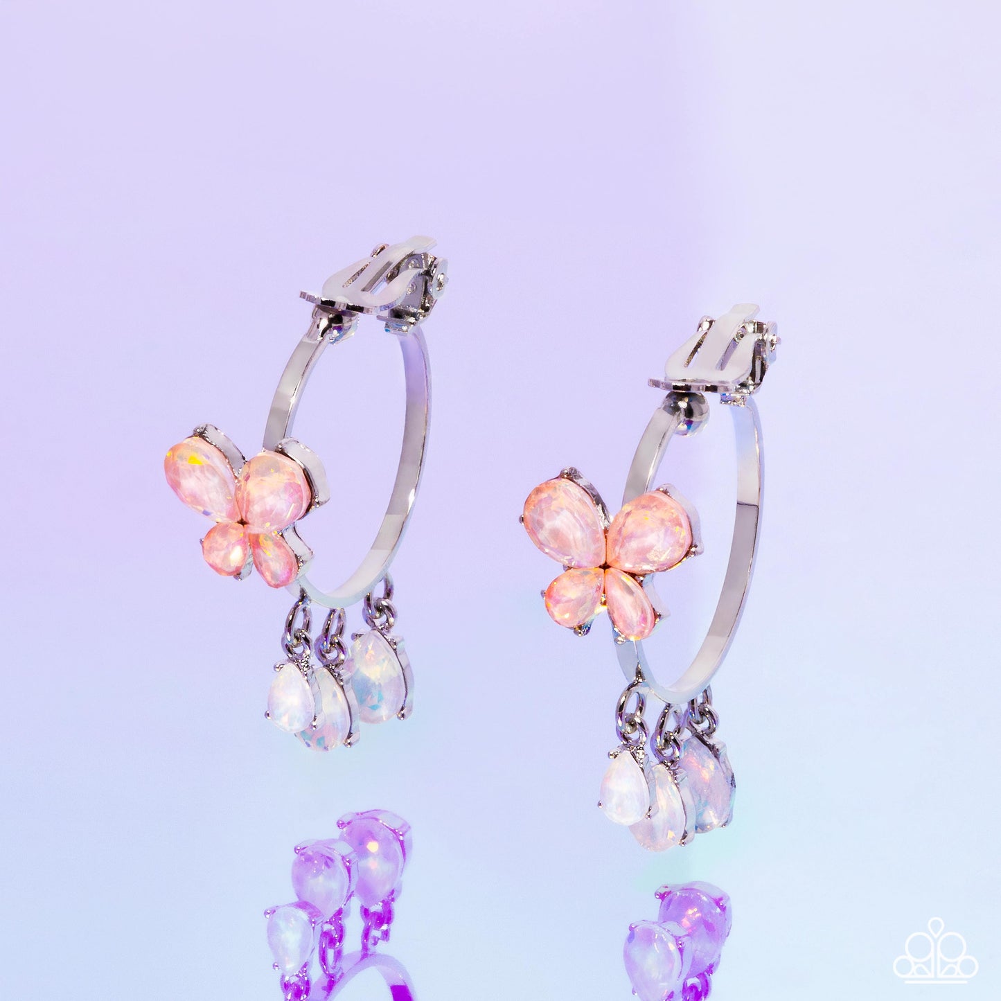 Fairy Fantasy - Silver w/multi Clip-On Earrrings