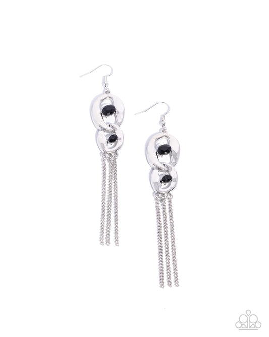 Wild Welcome - Silver w/Black Earrings