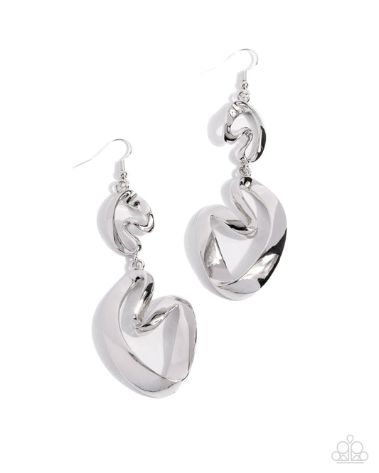 Abstract Angles - Silver Earring