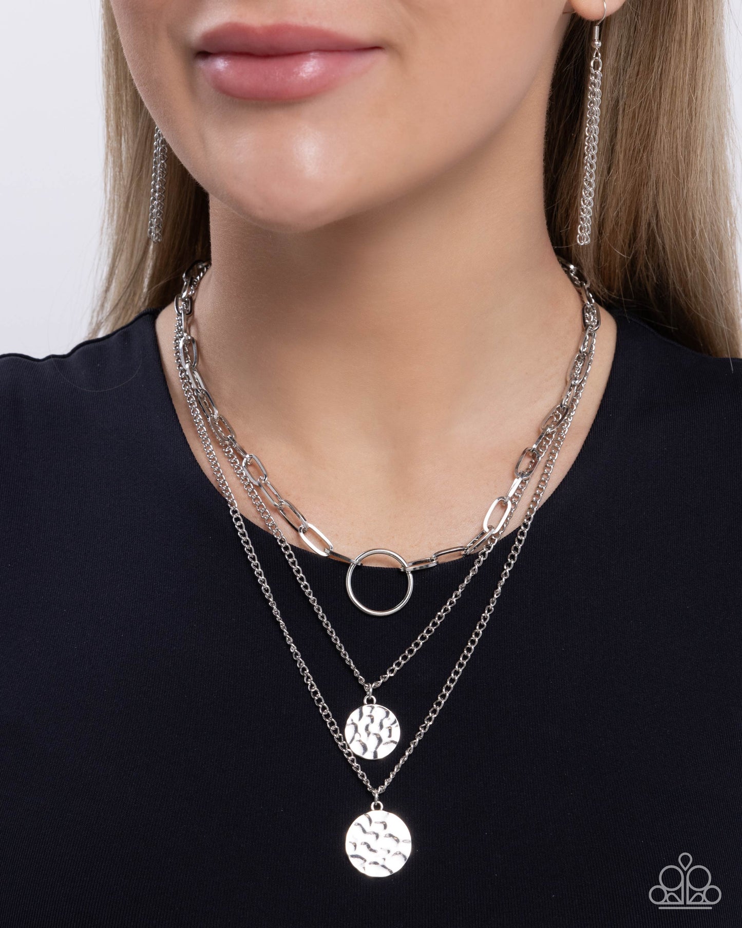 Hammered Halo - Silver Layered Necklace