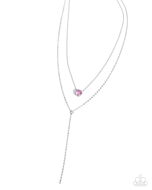 Well-Being Whimsy - Silver w/Pink Necklace