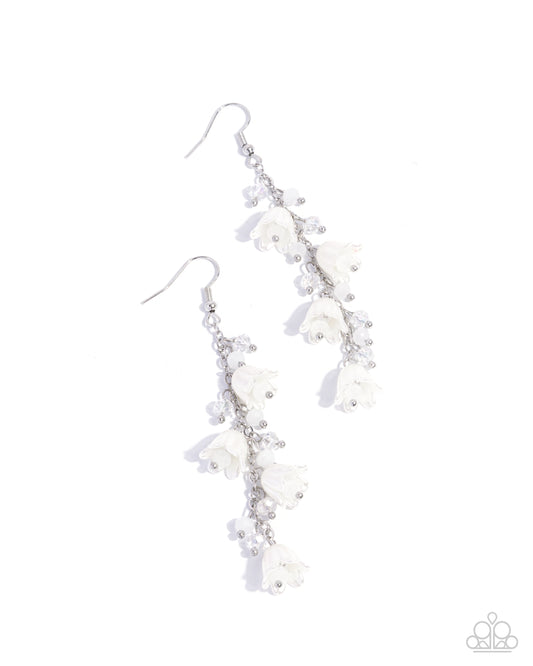 Snow Drops - Silver w/White Earrings