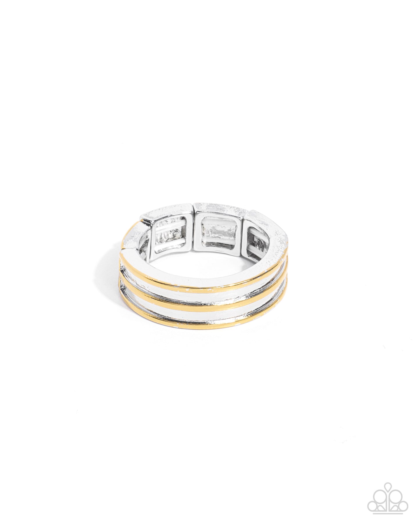 Bustling Basic - Silver & Gold Men's Ring