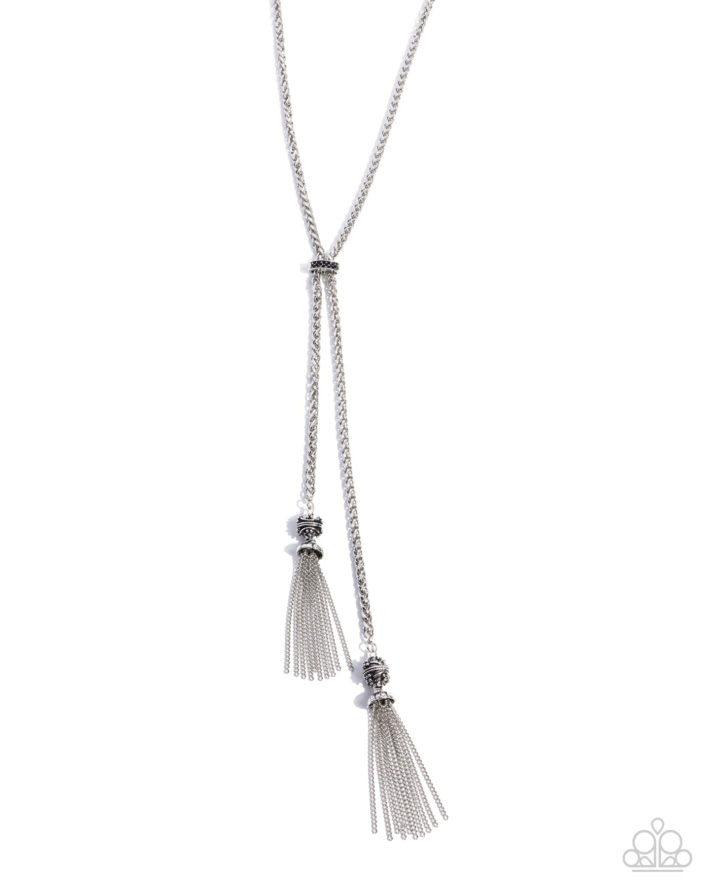 Tassel Transit - Silver w/Black Necklace