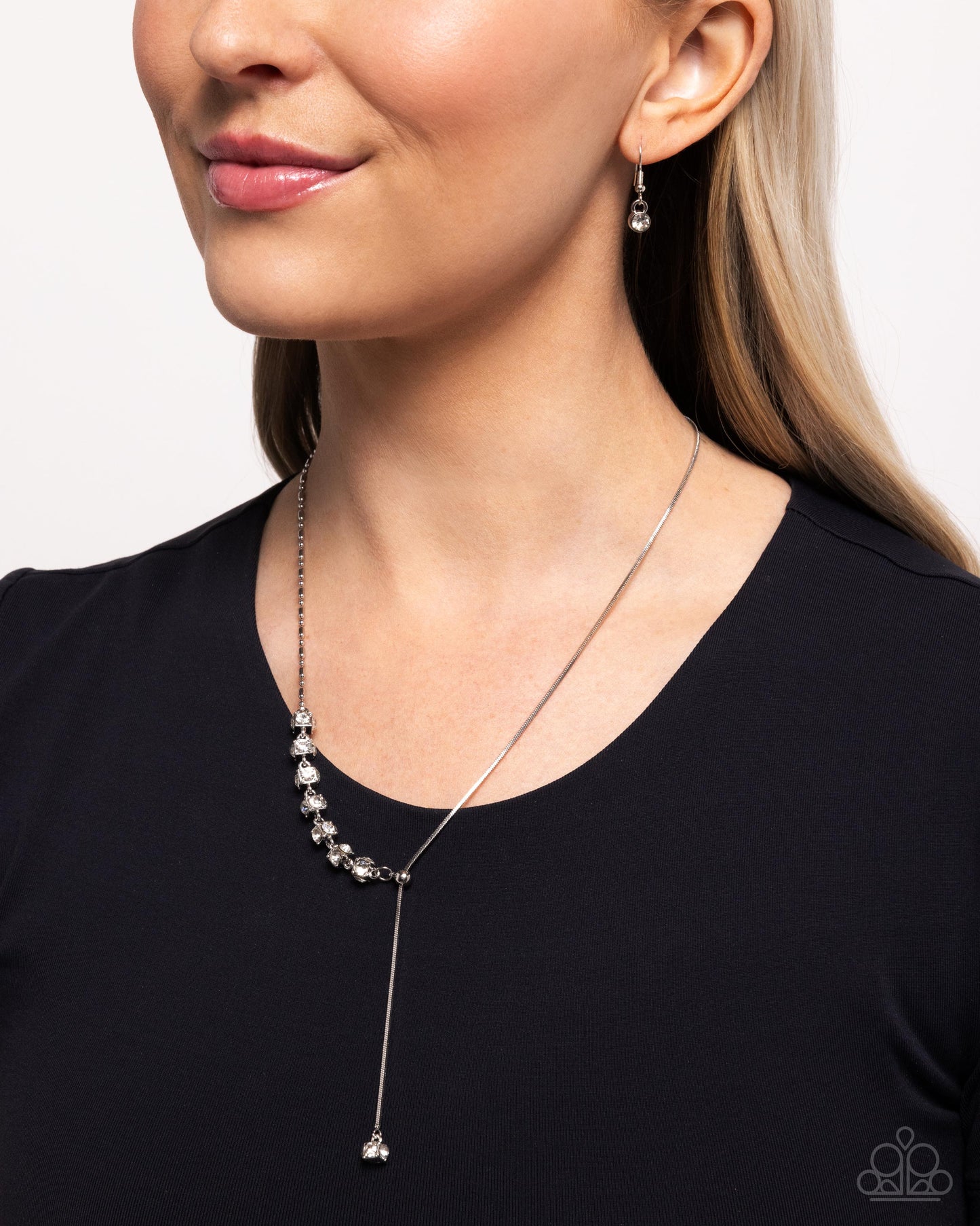 Drops of Dazzle - Silver w/White Necklace