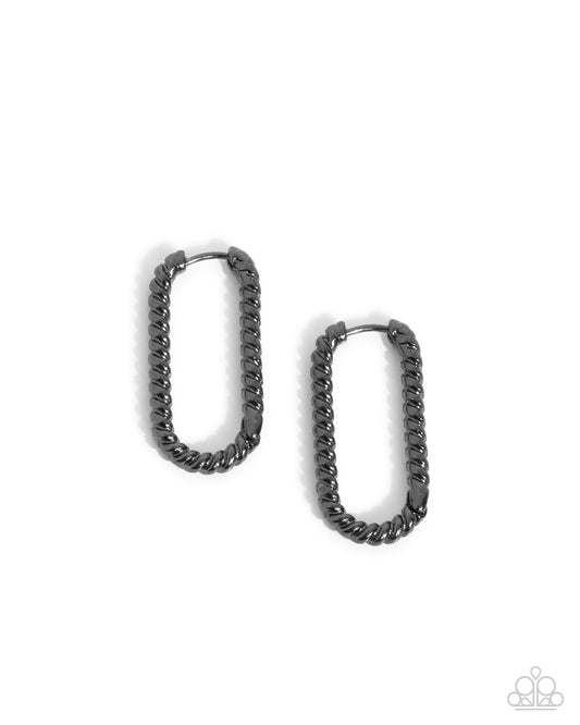 Meandering Moment - Gunmetal Earrings