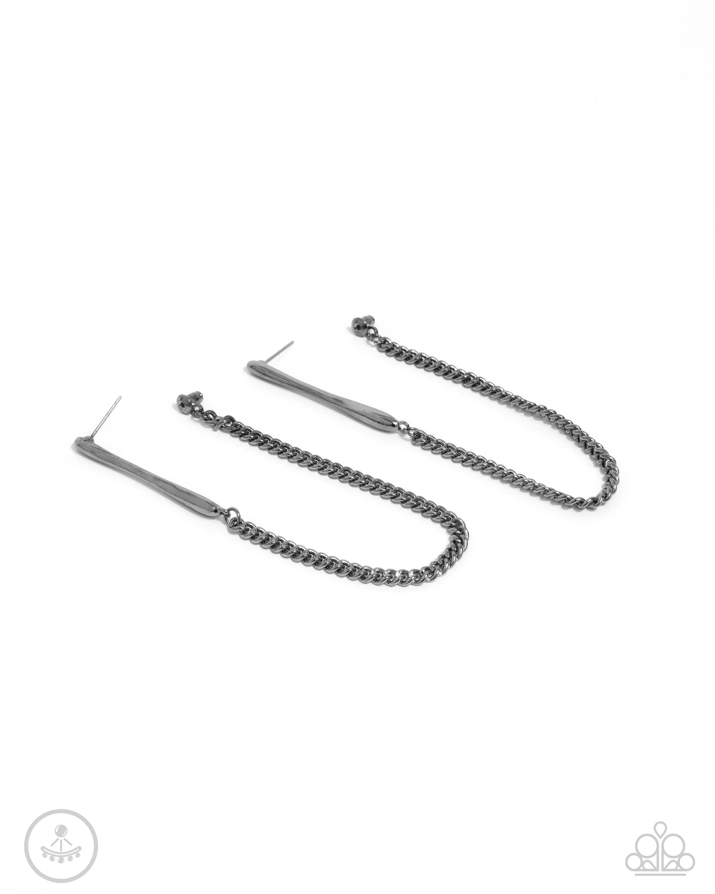 Trenchant Tease - Gunmetal Earrings