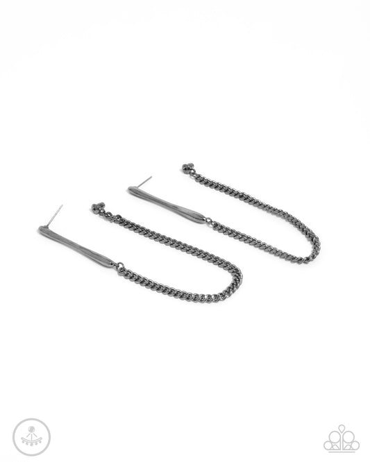 Trenchant Tease - Gunmetal Earrings