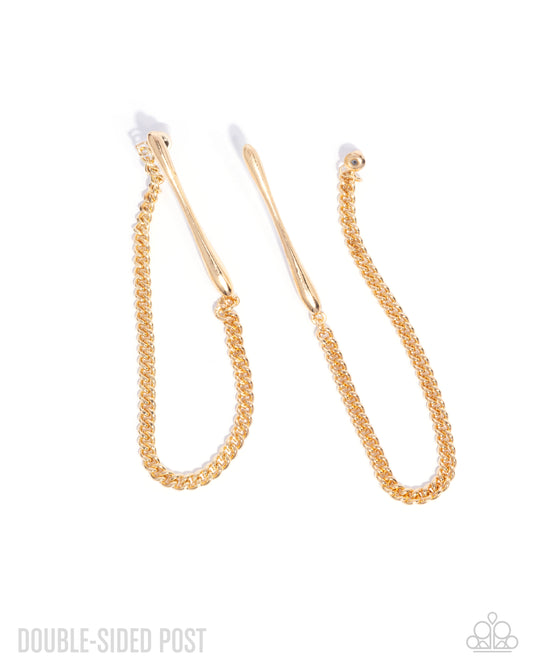 Trenchant Tease - Gold Earrings