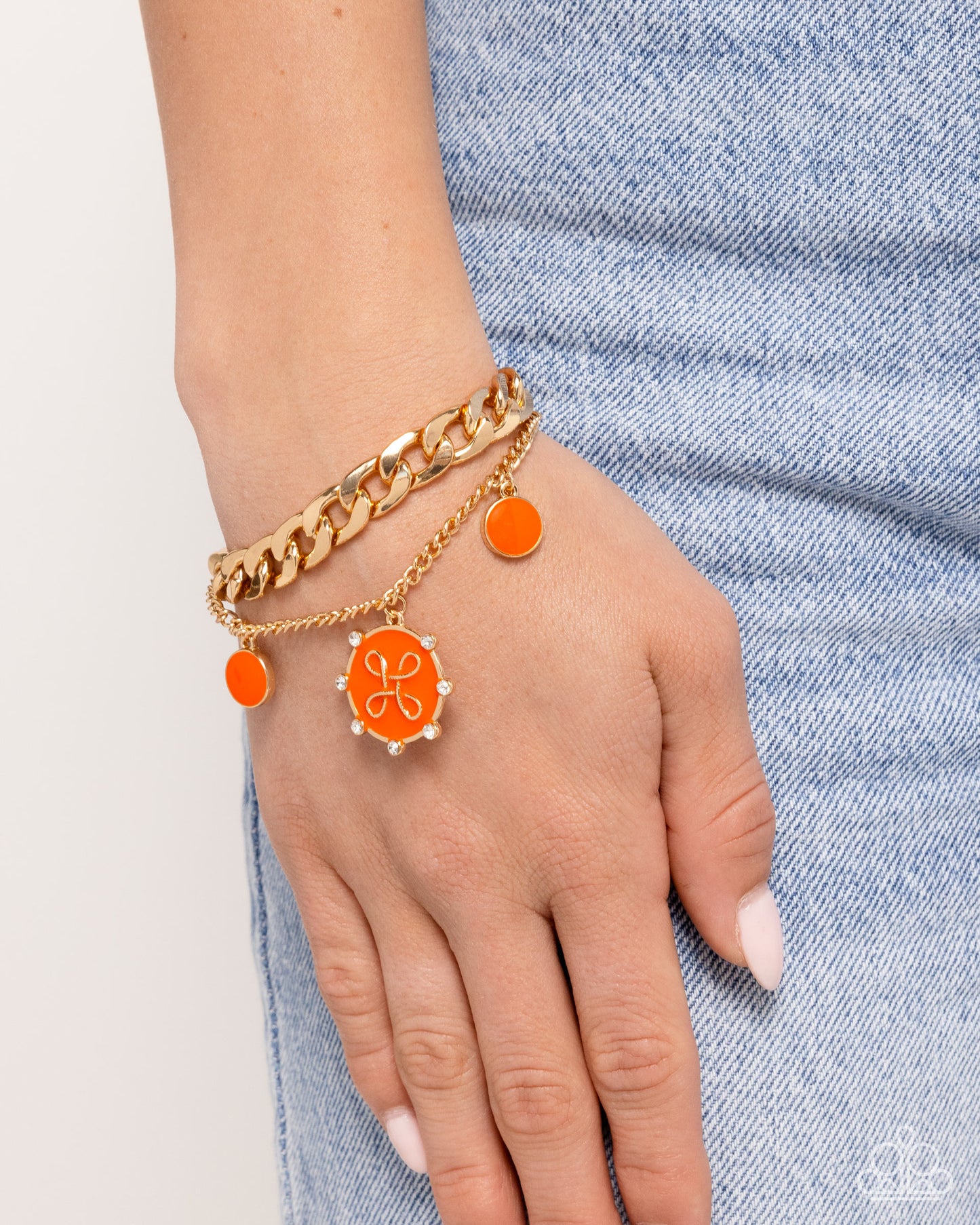 Preppy Present - Gold w/Orange Bracelet