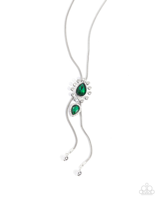 London Layers - Silver w/Green Necklace