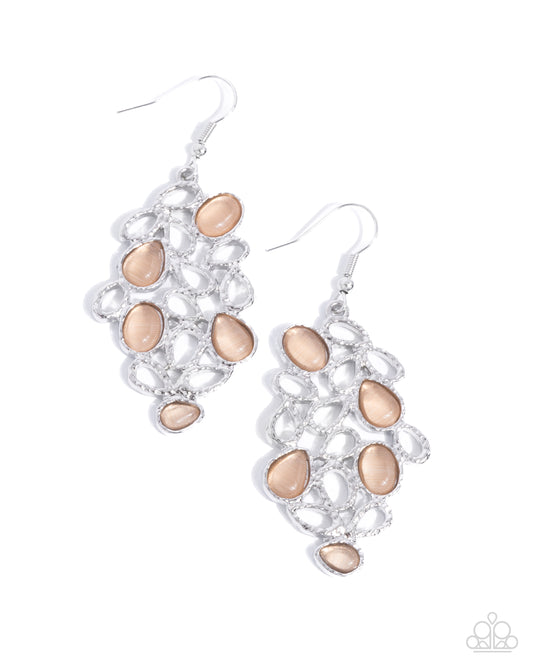 Beading Ballad - Silver w/Tan Earrings