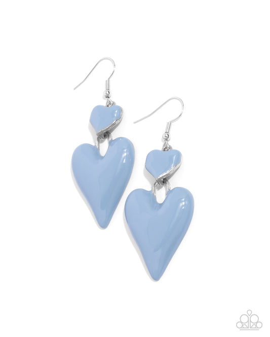 Colorful Chemistry - Light Blue Heart Earrings