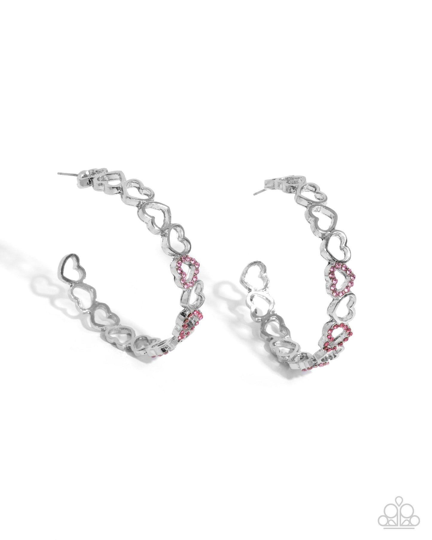 Happier Than Ever Hearts - Silver w/Pink Earrings