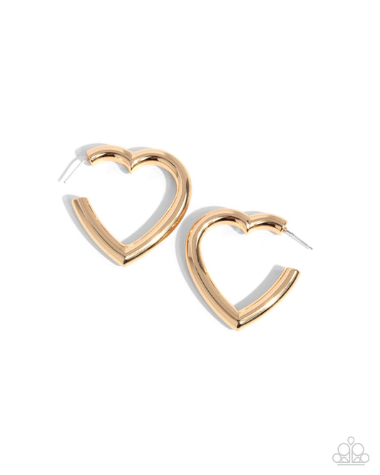 Local Attraction - Gold Heart Earrings