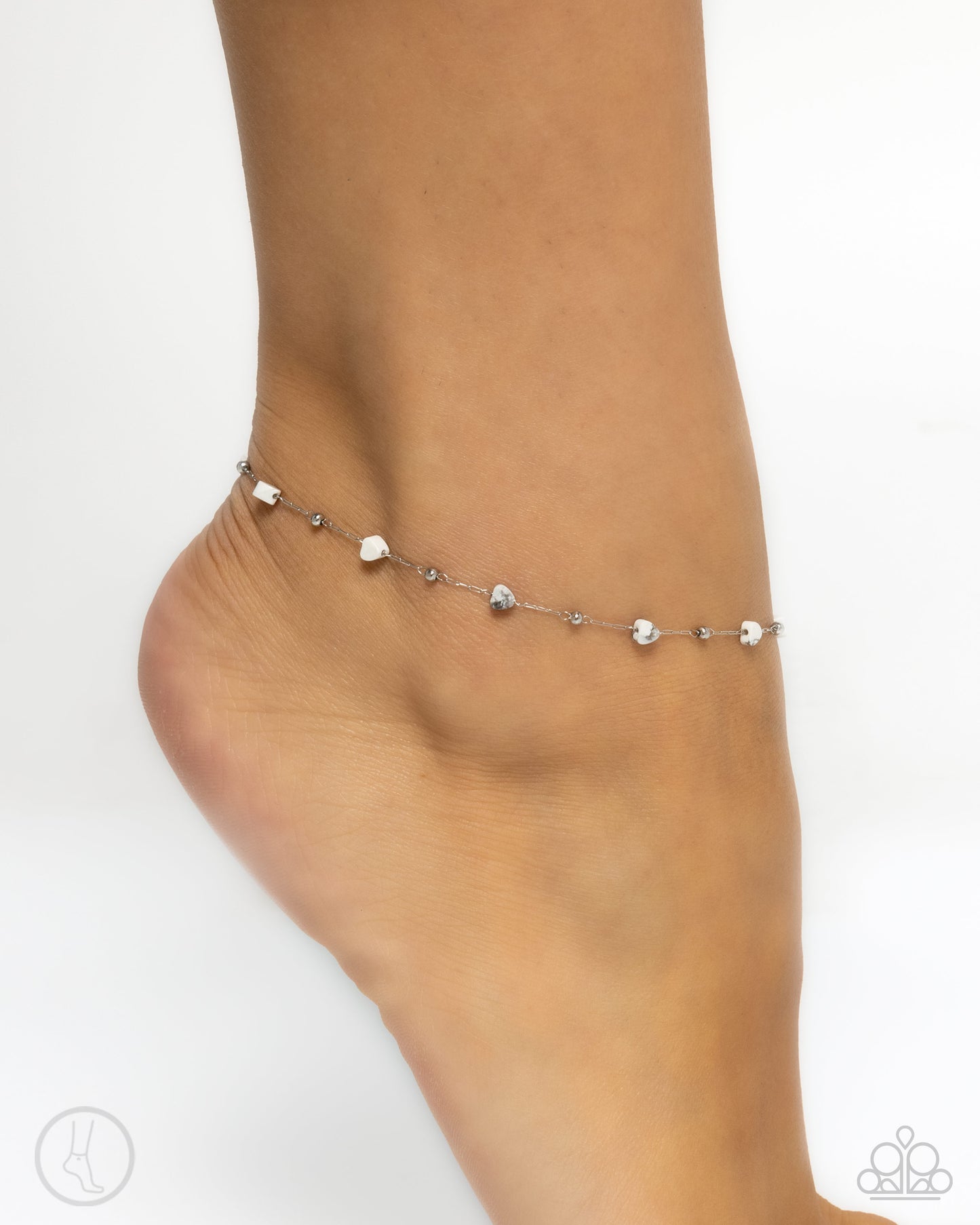 Dont Mention It - Silver w/White Anklet