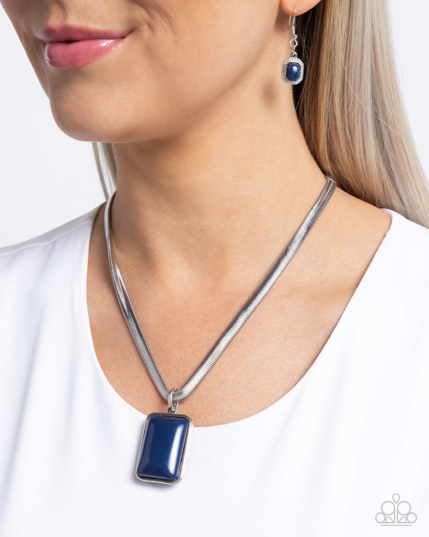 Clandestine Color - Silver w/Blue Necklace