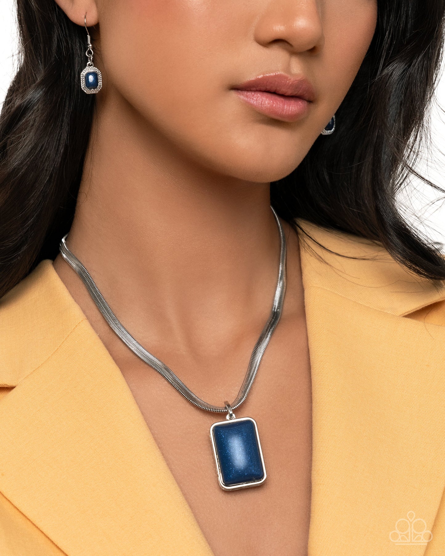 Clandestine Color - Silver w/Blue Necklace