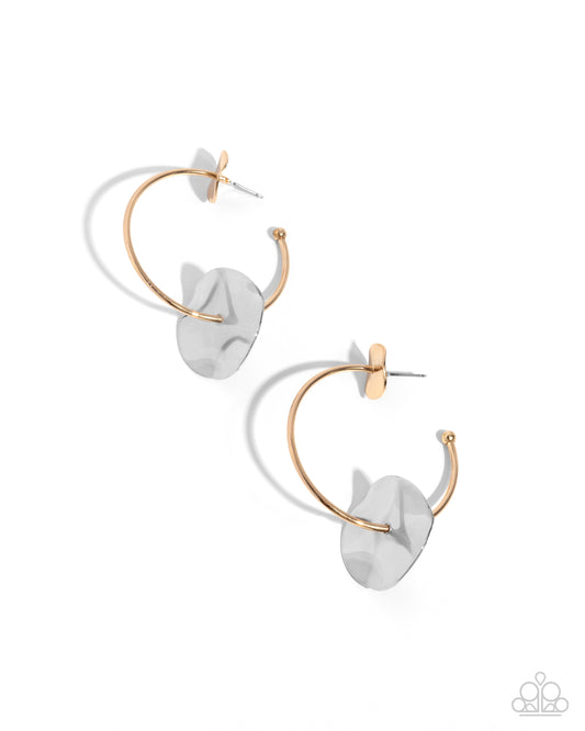 Textured Trouble - Gold & Silver Earrings
