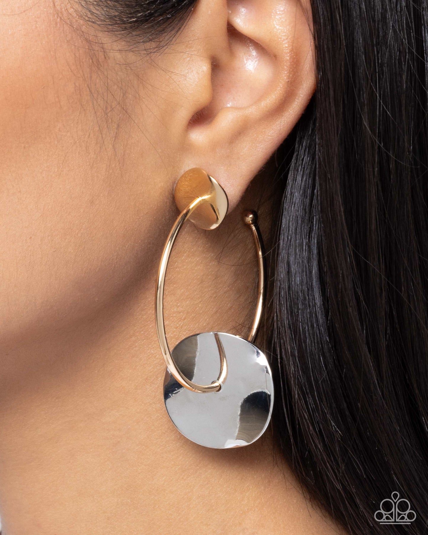 Textured Trouble - Gold & Silver Earrings