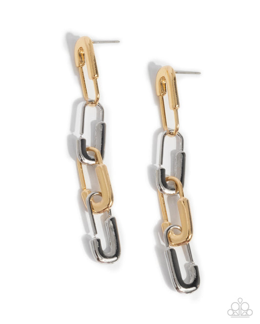 Linked Launch - Silver & Gold Earrings