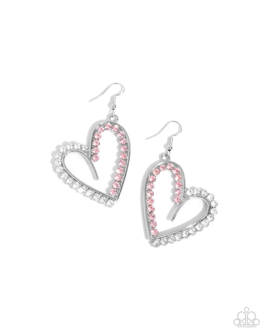 Tender Tendency - Pink Heart Earrings
