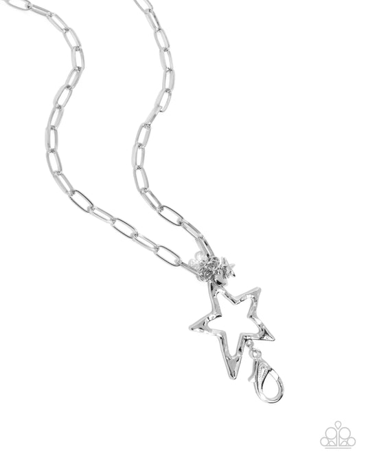Trendy Tenure - Silver Star Lanyard Necklace