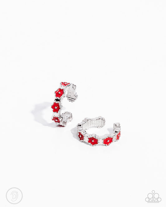 Darling Daydream Earrings - Red Ear Cuff