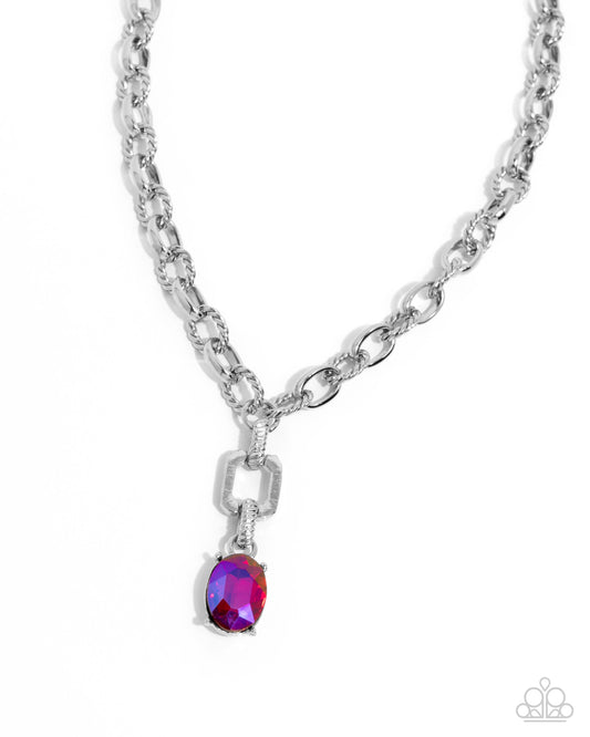 Refulgent Recognition - Silver w/Pink Necklace